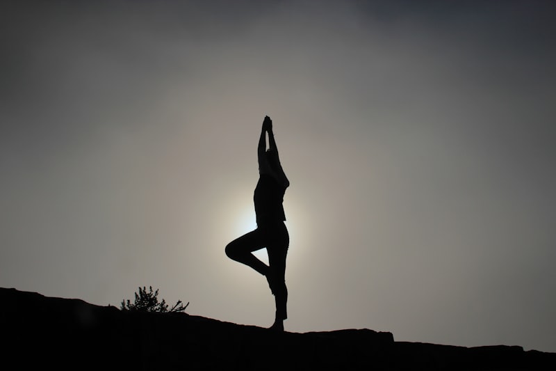Yoga silhouette for stress relief and steadiness